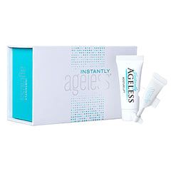 Instantly Ageless eye bag remover vial close-up targets puffiness for refreshed eyes.