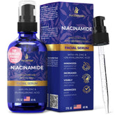 InstaSkincare Niacinamide Serum bottle closeup suggesting balanced hydration for all skin types.