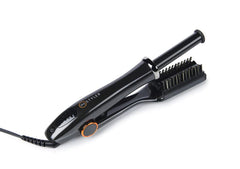 InStyler MAX rotating-barrel-straightener in action delivering sleek frizz control