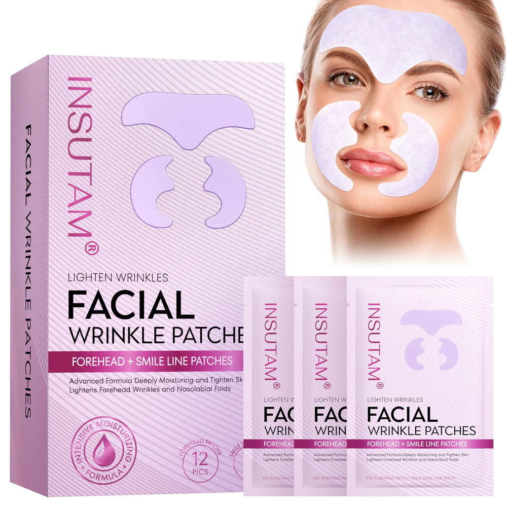 Insutam forehead-wrinkle-patches-packaging demonstrating travel-friendly anti-aging solution.