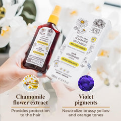 Intea Camomila bottle shown in sunlight to boost lightening effects.