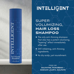 Intelligent Shop shampoo lather on scalp demonstrating fuller look after wash
