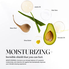 IntiMD Coochy Plus Coco Allure application on hand highlights soothing, nutrient-rich ingredients.