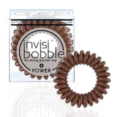 invisibobble Power Traceless Pretzel Brown coil close-up shows strong grip for active wear