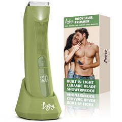 INVJOY pubic hair trimmer light closeup shows precise trimming for sensitive areas.