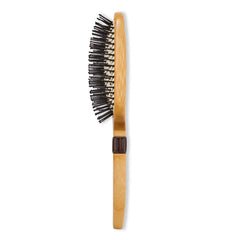 Ion Bamboo Vented Paddle Brush rubber grip enables comfortable control during brushing