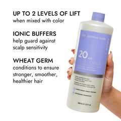 Ion Sensitive Scalp 20 Volume Creme Developer back view showing easy-to-follow usage