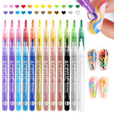 IONSGAKO 24 colors nail art pens on nails enable easy DIY patterns.