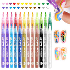 IONSGAKO 24 colors nail art pens on nails enable easy DIY patterns.