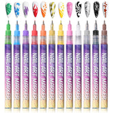 IONSGAKO Nail Art Pens Set cap closeup for precise color control