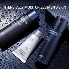 IOPE MEN BIO emulsion bottle delivers lightweight hydration for smoother skin