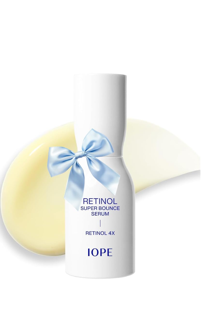 IOPE Retinol Super Bounce Serum bottle ready for daily glow routine.