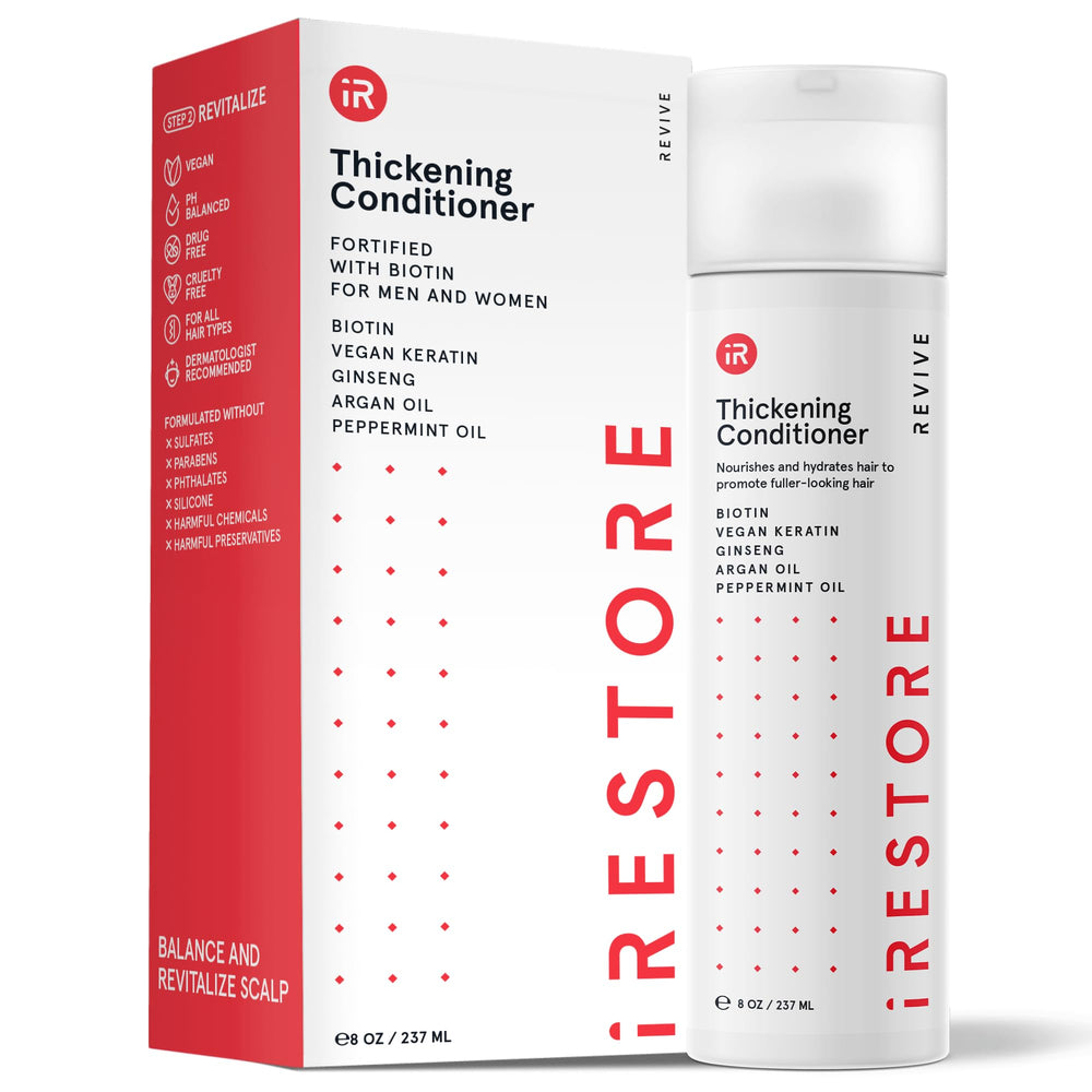 irestore biotin hair conditioner bottle boosts moisture for damaged dry hair