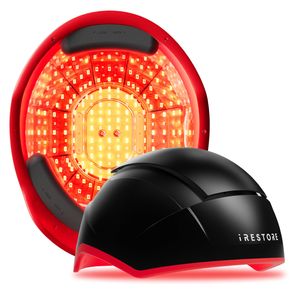 iRestore Elite front view showing compact home-use design for discreet daily treatment