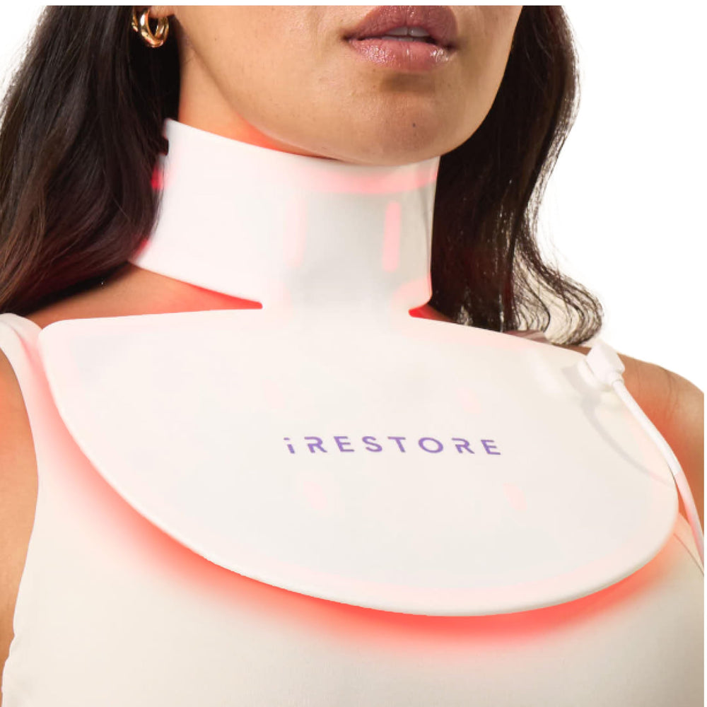 iRestore Illumina front-view neck and chest mask for at-home anti-aging light therapy