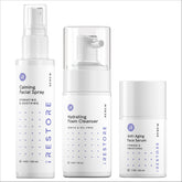 iRestore skincare set cleanser-pump, refreshing prep for LED therapy.