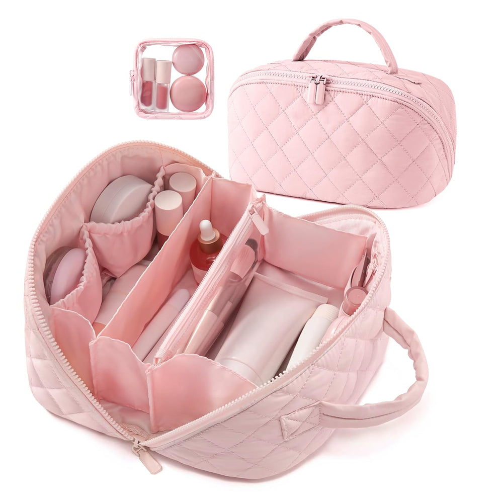 IrisCargo makeup bag with 180° open lay-flat view for easy access