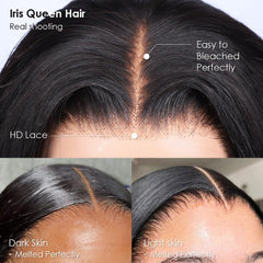 Iris Queen lace-front wig 13x4 long hairline with versatile parting options.