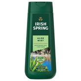 Irish Spring Aloe Body Wash bottle pouring for instant freshness