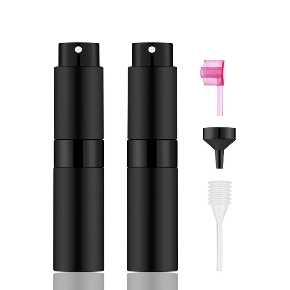 IRON BILL atomizador portátil 8 ml negro mate, vista frontal para viaje.