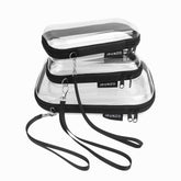 iRUNZO clear hard-shell zipper case front view for easy travel organization