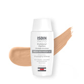 ISDIN Eryfotona Ageless tinted SPF 50 sunscreen tube for daily protection.