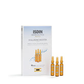 ISDIN Isdinceutics booster ampoules pack ready for daily hydration routine.
