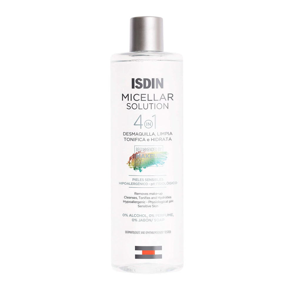 ISDIN Micellar 4-in-1 bottle front view, hydrating cleansing for daily use