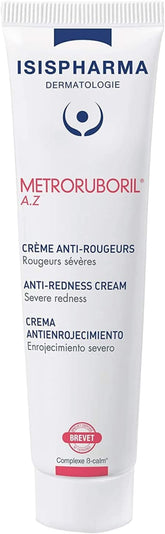 IsisPharma Metroruboril anti-redness cream tube delivers targeted relief for sensitive skin.