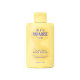 Isle of Paradise Brilliantly Bright Body Polish jar closeup showing exfoliating texture for radiant skin.