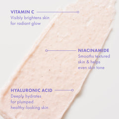 Isle of Paradise Brilliantly Bright Body Polish texture swatch highlights vitamin C and hydration.