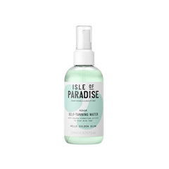 Isle of Paradise self-tanning water bottle packaging for easy at-home glow.