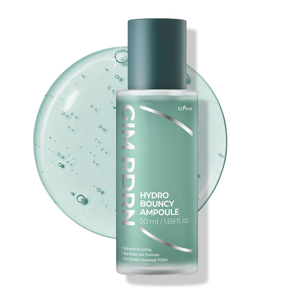 IsNtree Gim PDRN Hydro Bouncy Ampoule bottle showcases hydrating formula for plump skin.