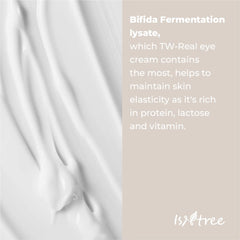 IsNtree TW-REAL Eye Cream application near eye area demonstrating smoothing and hydration
