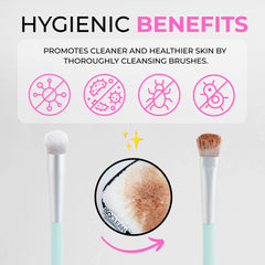 Isoclean Professional Brush Cleaner bristles before cleaning with makeup residue.
