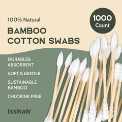 Isshah bamboo swabs with pointed and spiral heads for precise application.
