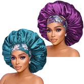 Isshin Beauty silk satin bonnet with overnight fit keeps hair protected during sleep