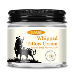 ISUNRISE beef tallow face moisturizer being dispensed for deep hydration.