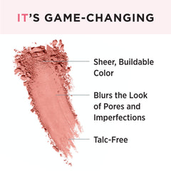 IT Cosmetics Bye Bye Pores Blush application demonstrates upward sweep for lifted cheekbones