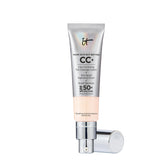 IT Cosmetics CC+ Cream bottle demonstrates hydrating anti-aging makeup base.