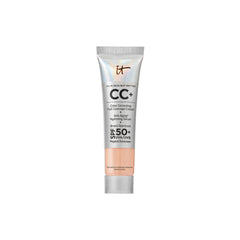 IT Cosmetics CC+ Cream Travel bottle closeup showing premium packaging and long-lasting coverage potential