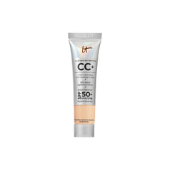 IT Cosmetics CC+ Cream Travel light-medium bottle offers buildable coverage for a natural finish.