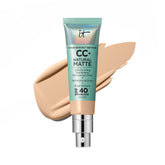 IT Cosmetics CC+ Natural Matte Light bottle shows matte finish and shine control.