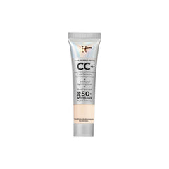 IT Cosmetics CC+ Cream Travel Fair Light packaging shows a compact, portable size for on-the-go coverage.