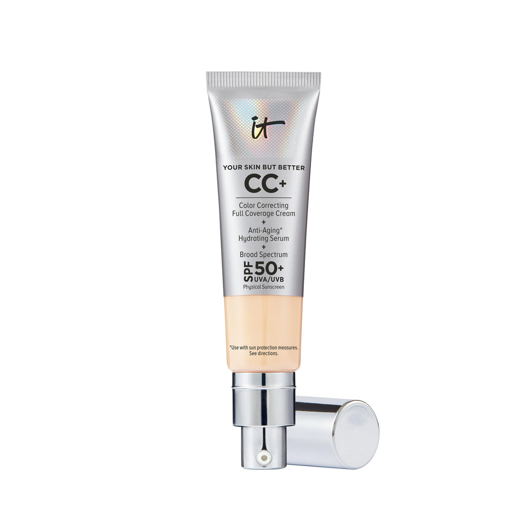 IT Cosmetics CC+ Cream Light bottle shows premium SPF 50+ protection and coverage.
