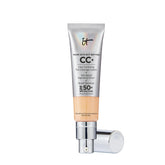 IT Cosmetics CC+ Cream medium bottle with pump shows SPF 50+ protection for daily wear