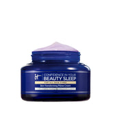 IT Cosmetics Confidence in Your Beauty Sleep jar closeup for overnight hydration