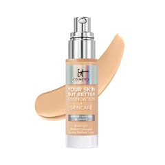 IT Cosmetics Light Warm Foundation bottle closeup shows premium packaging and product focus