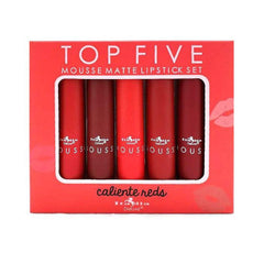 Italia Deluxe Stiletto mousse matte lipstick close-up for bold color with long-lasting wear.