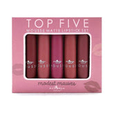 Italia Deluxe top-five mousse lipstick set packaging for gifting, premium gift-ready presentation
